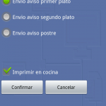Programa gestión Aviso cocina comandero android hostelería