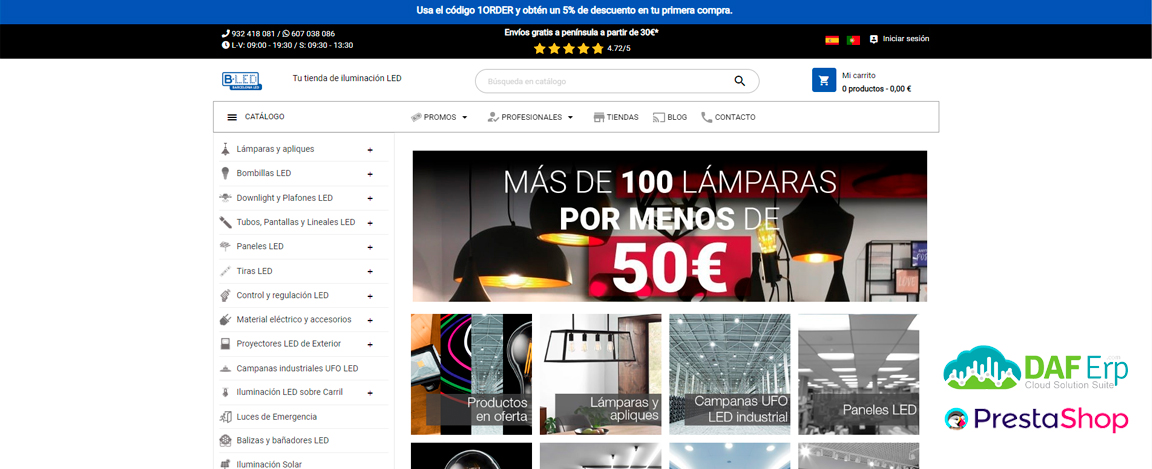 Mejor conector prestashop nube Erp