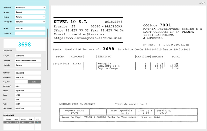 Clasificación automática Facturas IA DAF Erp Clasificación automática Facturas IA DAF Erp